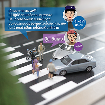 เหตุสุดระทึกเบรกจนสะอึกที่ทางม้าลาย