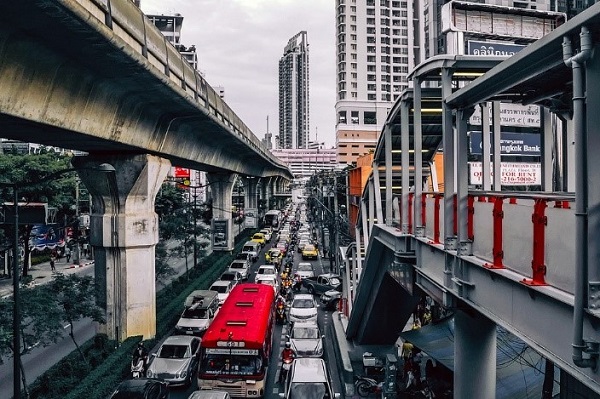 พื้นที่รถติดหนักในกรุงเทพฯ